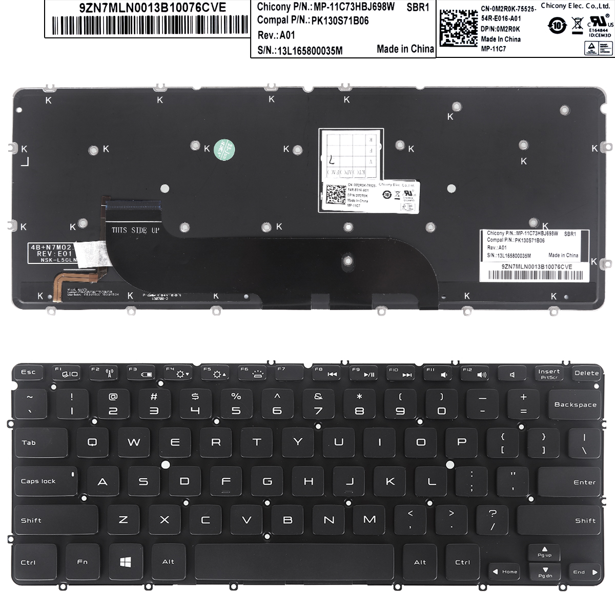 Picture of New Replacement Laptop Keyboard For Dell XPS 13 L321X 0X52TT BLACK With Backlit Board US Layout
